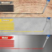 1 buah Pensil Tukang Kayu Kepala Panjang Logam Lubang Dalam, Pensil Pertukangan Kayu Profesional, Pensil Cepat Kering, Isi Timah 2.8mm, Cocok untuk Desain Dekorasi Pertukangan Kayu, Hadiah Terbaik untuk Desainer Dekorasi Pertukangan Kayu, Alat Tulis Siswa - A - View 5