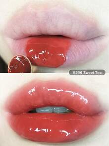 JOOCYEE GLOSSY ROUGE Lipstik Transparan Tinggi dengan Lapisan Cahaya yang Mengunci Riasan, Memberikan Nuansa Bercahaya Seperti Cermin, Tidak Lengket, Melembapkan, Riasan Alami, Tahan Lama, Anti Luntur - 566 Teh Manis - View 5