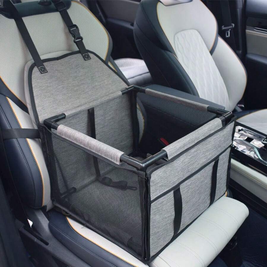 High-Quality Waterproof Pet Car Seat For Small To Medium Dogs, Portable Foldable Cat/Dog Carrier, Adjustable Straps And Secure Storage Pocket For Precise Fit On Front Seat, Stable And Non-Shaking, Suitable For Cats And Dogs Outings Car Accessory