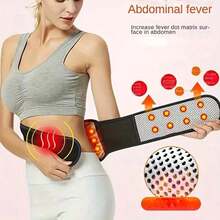 Adjustable Breathable Waist Belt With Heating Pad And Lumbar Support, Unisex, Suitable For Daily Activities, Work And Home Use - Black - View 12