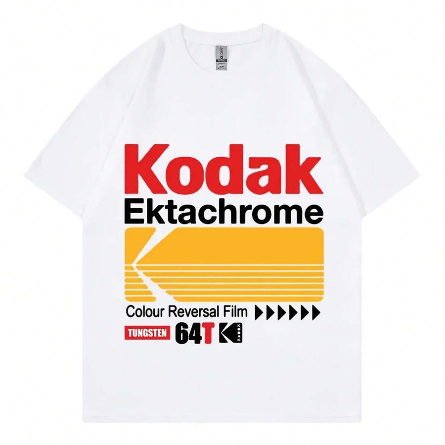 Camiseta de Hombre Kodaks, Marca Más Vendida del Verano, 100% Algodón, para Uso Diario al Aire Libre, Estilo Urbano, Moda Y2K, Ropa Masculina de Manga Corta - forma - Ver 1