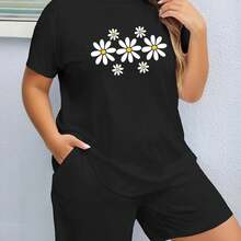 Camiseta para Mujer con Estampado de Diente y Pasta Dental, Manga Corta - Negro - Ver 1
