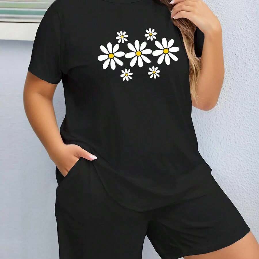 Camiseta para Mujer con Estampado de Diente y Pasta Dental, Manga Corta - Negro - Ver 1
