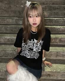 New Summer Short-Sleeved Cotton Printed Top, Stylish And Relaxed T-Shirt - Black - View 4