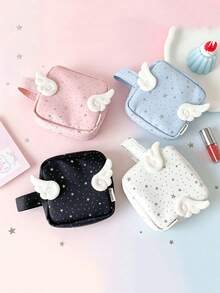 1 PC Angel Hand-Held Makeup Bag, Student High-Value Sanitary Pad Storage Bag, Hand In Hand Carrying Lipstick Bag - Multicolor - View 3