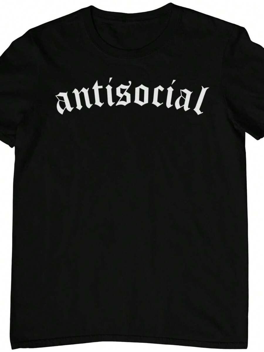 Camiseta Antisocial Soft Grunge Estética EGirl EBoy Goth Grunge Outfit schwarzes Gothic Shirt aus nachhaltiger Baumwolle.220g uniS1ex pure cotton Tshirt iD1real weight for all season1ons, Suitable for both M1en and woM1en. Highquality durable fabric, soft to the touch, and longduring. Transpirable top, Suitable for woM1en's autumn wear and vacation wear. - Negro - Ver 1