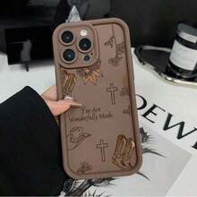 1 Piece, Delivery In 4 Days, Free Local Shipping, Accessories Not Included, Cowboy-Themed Protective Phone Cases For 16, 15, 14 Pro, 13, 12, 11, XR And XS Plus Models, Designed To Be Shockproof And Anti-Slip, As A Valentine's Day Gift For Women And Girls. - 棕色 - 查看 10