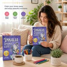 Inkalia 可爱恐怖 - 用黑笔涂满白线,展现可爱又恐怖的生物:一本墨水画涂色书,全新的反向涂色体验……插图:可爱又恐怖的万圣节系列 - 恐怖的可愛 - 查看 7