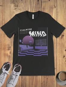 Camiseta Vaporwave All In Your Mind| Camiseta Vaporwave| Camisa | Psychadelic Shirtblusas para mujer playeras de mujer vestidos casuales para mujer y2k playeras deportivas para mujer verano camisetas ropa de mujer Fashion Perfect For Daily - Negro - Ver 1