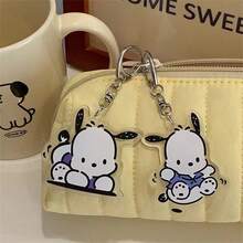 SANRIO 三丽鸥 Pochacco 钥匙扣挂件（1个），可爱动漫汽车挂件，送给动漫迷和朋友的完美礼物，适合作为情人节礼物、生日礼物、婚礼礼物、母亲节礼物、旅行配件。 - 彩色 - 查看 2