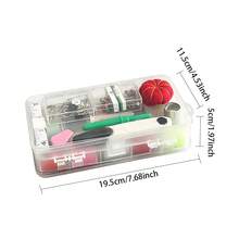 Kit de costura todo en uno con caja de almacenamiento transparente para el hogar y los viajes - Kit de costura transparente de doble capa - Ver 2