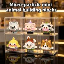 Cute Mini Animal Building Block Series, Awesome Adorable Items! Creative Educational Children Building Blocks Toy Set, Made Of ABS Material, Soft And Stress-Relieving, Recommended As Gift For Girls, Gift For Kids, Develop Fine Motor Skills And Hand-Eye Coordination, DIY Car Decor, Healing Desktop Decor, Ideal Graduation, Back To School, Friend Gifts - Multicolor - View 10