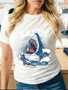 Women's 100% Cotton T-Shirt With Summer Angel Design - Soft And Comfortable Summer Fashion, Perfect For Family Outings, Office Wear And Team Building Activities - An Ideal Gift For The Fourth Of July And Independence Day. - 白色 - 查看 8