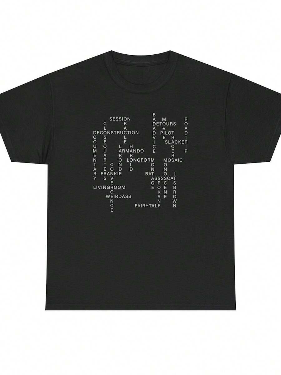 Longform Improv Crossword Shirt, Comedy Tee Improvisors, Harold Armando Montage Theater - Negro - Ver 1