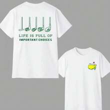 The Masters Golf T-Shirt – New Version Master Golf Graphic T-Shirt For Men, Casual Short Sleeve Cotton T-Shirt, Golf Sportswear, Perfect Gift For Him, Birthday Or Holiday Gift,  T-Shirt For Golf Lovers, Comfortable T-Shirt For Everyday Wear. - 白色 - 查看 2