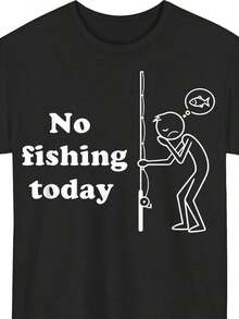 Camiseta Gráfica Divertida para Mujer con Diseño de "Hoy No Pesco", Estilo Retro, Humorístico, con Diseño de "Sin Pesca", Camiseta Casual de Manga Corta para Pescadores, Chistes al Aire Libre, Cuello Redondo, Impresión Digital por Transferencia de Calor, Uso en Todas las Temporadas - Negro - Ver 6
