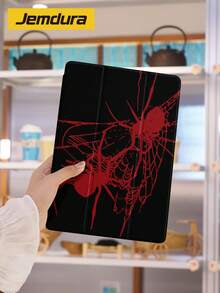 1个蜘蛛网图案平板电脑保护套，兼容iPad 10.2英寸（A16）、11英寸、第11代、2025款、第8/9/10代、Air 4代、10.9英寸、Galaxy Tab S6 Lite 10.4英寸等型号，防摔，带笔槽，支持睡眠/唤醒功能，浪漫万圣节礼物，送给家人和朋友的理想之选 - 多色 - 查看 4