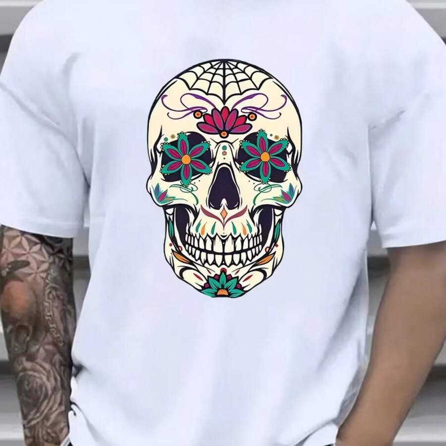 Printed T-Shirt For Men And Women - 白色 - 查看 1