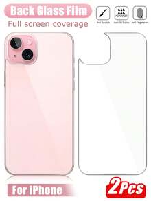 2 buah - Pelindung Layar Belakang Full Coverage untuk iPhone 15 Plus. Terbuat dari Kaca Tempered, Anti Sidik Jari/Gores, Ultra Tipis, Definisi Tinggi & Transparan, Tahan Aus & Tahan Guncangan, Melindungi Bagian Belakang Ponsel, Pemasangan Mudah Tanpa Gelembung, Cocok untuk 17 Pro Max/17 Pro/17 Air/17 E/17/16 Pro Max/16 Pro/16 Plus/16/15/14/13/12/11. - Clear - View 25