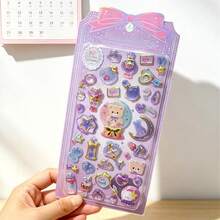 Beautiful 3D Gem Embossed Stickers, Crystal Magic Wands, Hearts, Bows, Flying Birds, Magical Girl Stickers, Lovely Animal 3D Jelly Stickers, Transparent Decorative Decals For Phone Cases. - Multicolor - View 8
