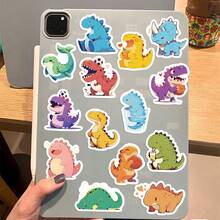 100pcs Waterproof Vinyl Cute Cartoon Dinosaur Stickers, Graffiti Decor For Water Bottles, Car Cups, Computers, Guitars, Bicycles, Motorcycles, Skateboards, Helmets, Luggage, Diaries, DIY Crafts, Decorative Sticker Pack, Gift For Boys And Girls - Multicolor - View 3