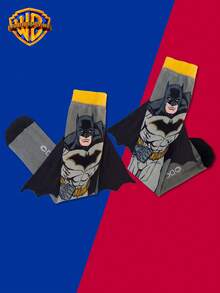 Warner Bros 1雙華納兄弟超級英雄迷你粉絲膝上長襪，時尚兒童高筒襪，適合派對與學校穿著 - 彩色 - 查看 4