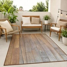 1pc Velvet Printed Non-Slip Outdoor Mat - Brown Wooden Floor Pattern | Bathroom Rug, Bedroom Living Room Decor Carpet, Kitchen Mat, Modern Home Decor, Hallway Carpet, Entryway Mat, Indoor Doormat, Front Door Mat, Kitchen Decorative Carpet, Living Room Rug, Bathroom Mat - Wood-grain Floor - View 3