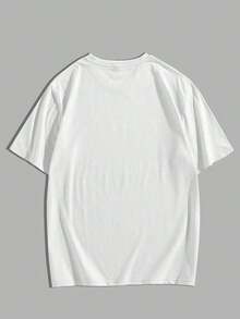 ROMWE MEN Goth Camiseta de manga corta con estampado de cruz y eslogan para hombres, para Halloween, escuela, estilo de los 2000 - Blanco - Ver 2