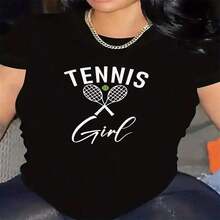 Camiseta de manga corta de poliéster en blanco y negro para entusiastas del tenis, duradera y ligera, ideal para eventos deportivos y actividades al aire libre, con un elegante diseño de raqueta, ajuste cómodo, perfecta para el estilo de vida, uso casual en el gimnasio o en el parque. - Azul - Ver 9