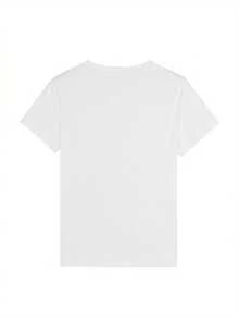 Comfy Cotton Blend Chic Sewing Machine Graphic Tee For Women - Crew Neck, Short Sleeve, Non-See-Through, Machine Washable Casual Top - White - View 2