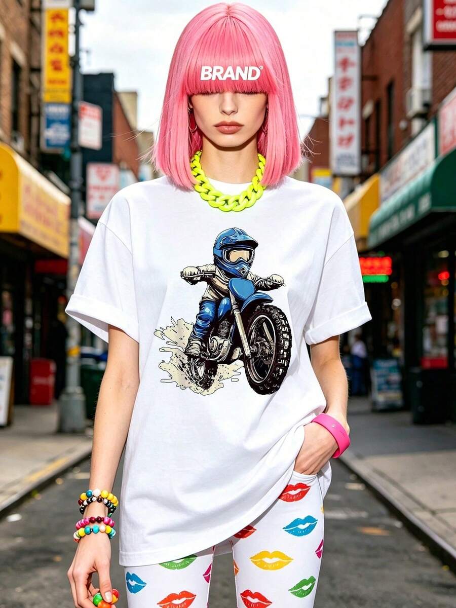 Camiseta de manga corta con cuello redondo suave y casual de verano para mujer, tops para salir, algodón, vintage, estilo callejero europeo y americano, casual deportivo, estilo unisex, estilo casual urbano, tops bonitos, Gen Z, curvas, ropa Y2K, camisetas divertidas, tops para damas, conjuntos de vacaciones para mujer, top lindo, camiseta gráfica, conjuntos de primavera, camisetas holgadas, ropa de calle retro, estilo de los 90, estilo de los 2000, subcultura, top negro, tops blancos, atuendo de fiesta de los 90. Blanco - Blanco - Ver 1
