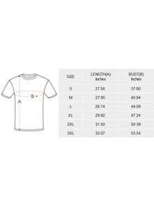 1 Unisex T-Shirt - 100% Cotton, Short Sleeve, Black Round Neck, With Original Prints - Suitable For Casual Wear, Regular Fit, Short Sleeve Round Neck, Unisex, Breathable Fabric, Perfect As A Valentine's Day Or Birthday Gift For Friends And Family, 180g 100% Cotton. - 白色 - 查看 6
