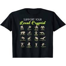 Camiseta unisex de manga corta estampada para el Día de la Independencia/Día del Padre, dise?o exclusivo, en apoyo al equipo local de investigación en criptozoología. Camiseta unisex de manga corta estampada para el verano de 2025, 220 g. - Negro - Ver 1