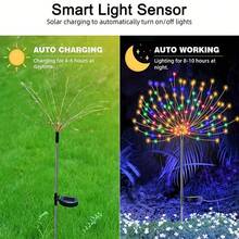 6/4packs 480/320LEDs Solar Powered Firework Lights, IP65 Waterproof, 8 Lighting Modes, Suitable For Garden, Patio, Pathway Decoration, Christmas Decor, Multi-Color - One-to-four Fireworks Light - View 3