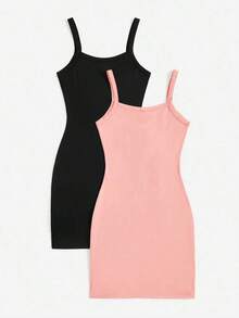 vestidos ajustado de unicolor casuales sin hombros para mujer, aptos para ir al trabajo, exterior, compras - Rosa vieja - Ver 2
