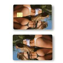 2 pegatinas sexy de chica para tarjetas de crédito, pegatinas protectoras de tarjetas de crédito, calcomanías de tarjetas con brillo creativas, fundas de tarjetas con brillo, estilo de lujo de Dubái, adecuadas para tarjetas de crédito, tarjetas de débito, tarjetas de acceso, con funciones impermeables, resistentes a los arañazos, antideslizantes, antihuellas dactilares y de protección de privacidad, pegatinas personalizables para tarjetas de crédito, pegatinas protectoras de vinilo impermeables, adecuadas para hombres y mujeres, regalo divertido para el esposo, la esposa, los amigos - multicolor - Ver 1