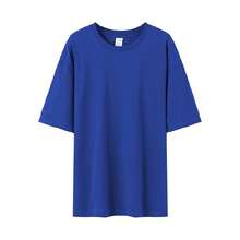 Women's Casual Printed T-Shirt, Short Sleeves, Round Neck, Spring/Summer Urban Fashion Unisex T-Shirt. WHZ8 - 克萊因藍 - 查看 12