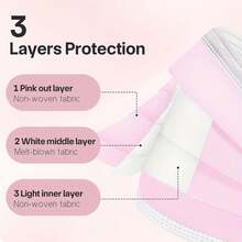 50pcs, Boxed, Disposable Folding Mask, Available In All Seasons, Four Colors, Soft Skin, 3-Layer Mask-Ideal For Family, School, Office And Outdoor! - Pink - View 3