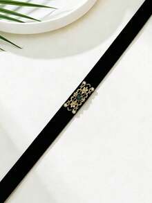 1 Set Luxury Retro Velvet Choker Necklace, Fashionable & Elegant Neck Accessory Suitable For Women's Daily Wear, Party, Outing, Dating - Neck Collar - View 3