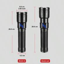 高強度遠程LED手電筒,8*18650大容量電池長續航,Type-C充電,5段可調光,鋁合金IPX5防水,戶外露營騎行緊急使用 - 手電筒 - 查看 12