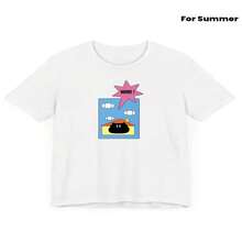 Camiseta Nueva Primavera Verano 2026 con Estampado de Cielo Azul y Casa, Versátil - Blanco - Ver 2