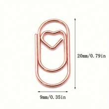 40 piezas de clips de papel en forma de corazón mini - Colores aleatorios - Diseño de corazón de metal creativo y lindo - Clips decorativos para tarjetas, diarios, marcapáginas - A - Ver 2