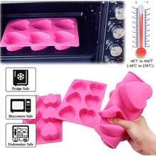 6-Cavity Heart Shaped Silicone Mold, Suitable For Chocolate, Cake, Jelly, Pudding, Handmade Soap, Candy Making - View 4