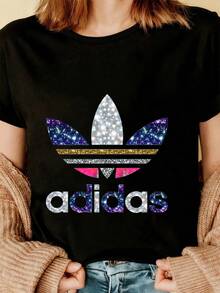 Dam-T-shirts - Svart - Visa 3