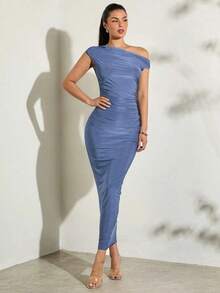 Vestido de mujer de verano asimétrico con volantes y estampado / Vestido de playa / Vestido largo / Ropa de mujer de verano / Ropa de playa / Vestido de discoteca / Vestido para figura pequeña / Vestido de graduación / Vestido de mujer / Ropa de - Niebla azul - Ver 6