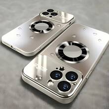 [Envío en 24h desde MX][Envío en 24h desde MX]Funda para teléfono: Funda magnética con marco de espejo y ventana grande, adecuada para los últimos modelos de  16 15 14 13 Pro Max IP13ProMax IP14ProMax, funda para teléfono móvil con ventana grande. - Gris - Ver 5