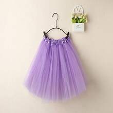 Women's Vintage Summer Tulle Skirt, Elegant Adult Ballet Dancewear, Party Costume, Dance Dress, Mini Skirt - 淺紫色 - 查看 4
