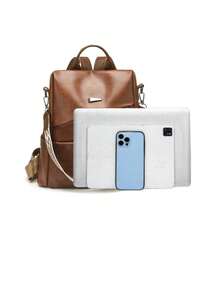 Luxury Women's Designer Brand Large Capacity Multi-Functional Travel Backpack, High-Quality Girls' Backpack - Brown - View 10