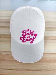 1 Mũ lưỡi trai in chữ "Take It Easy", kiểu dáng thời trang đường phố, mũ chống nắng có thể điều chỉnh, thích hợp cho sử dụng hàng ngày và phong cách đường phố. - Nhiều màu - Xem 10