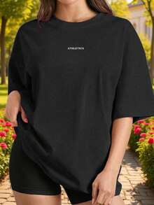Camiseta Deportiva Casual de Corte Regular y Holgado, Manga Corta, Transpirable, para Pilates, Fitness, Ropa Deportiva, Atuendo Diario Casual de Verano - Blanco - Ver 8